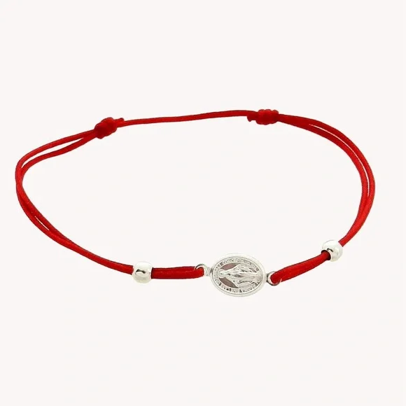 Chic Red Bracelet with Silver St Benedict Medallion